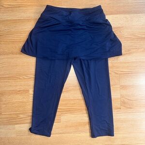 Lands' End Navy Skirt Skort with Attached Leggings XS Size 2-4 Modest Athletics